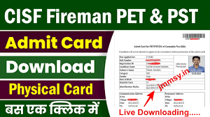 cisf-fireman-admit-card-released-direct-link